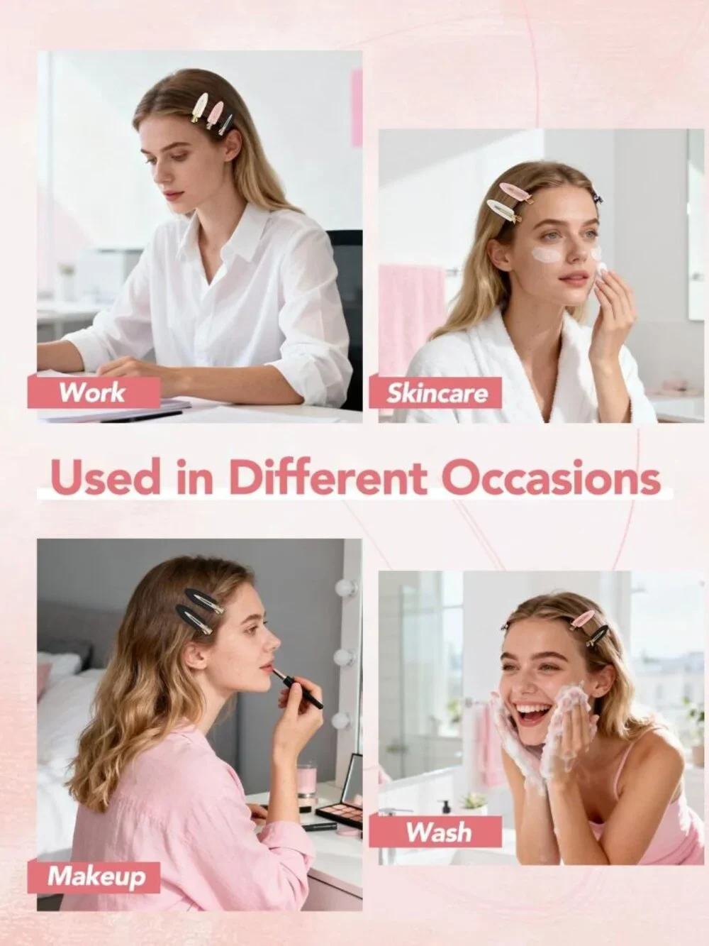 6 Pcs Creaseless Flat Hair Clips for Makeup & Daily Beauty Routine - No Creases!